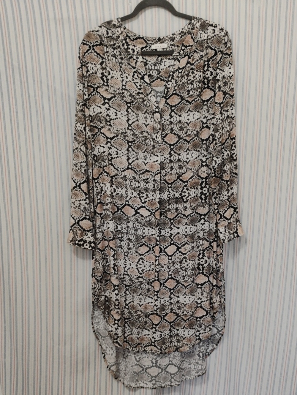 Alex & Lili Snake Skin Print Shirt Dress L